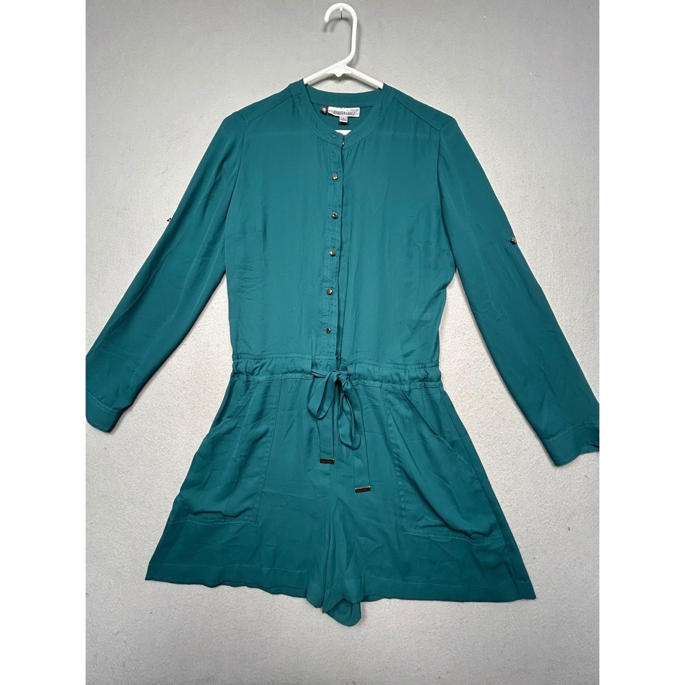 Jennifer Lopez Romper 100% Polyester Teal Green 6 Womens